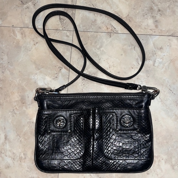 Marc Jacobs 100% Cow Leather Shoulder Bag Purse Black Women’s - Picture 1 of 10